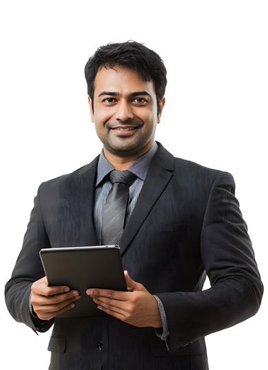 Happy client representing satisfaction with digital services